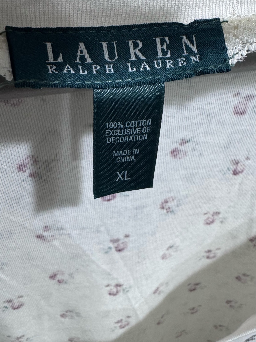 Lauren Ralph Lauren Cotton Floral Knit Nightshirt Pajama Dress XL - Picture 9 of 13